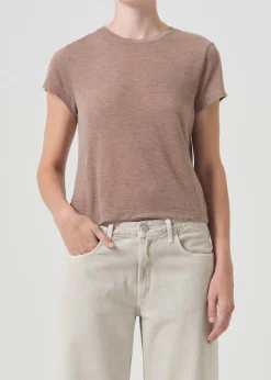 AGOLDE Adine Shrunken Tee In Chai Heather Store
