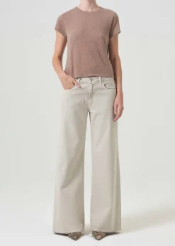 AGOLDE Adine Shrunken Tee In Chai Heather Store