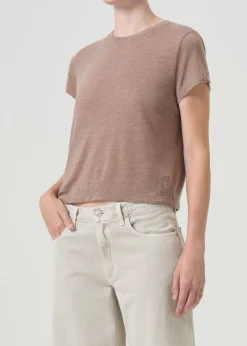 AGOLDE Adine Shrunken Tee In Chai Heather Store
