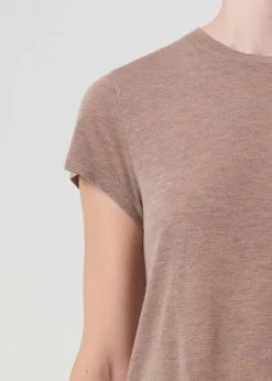 AGOLDE Adine Shrunken Tee In Chai Heather Store
