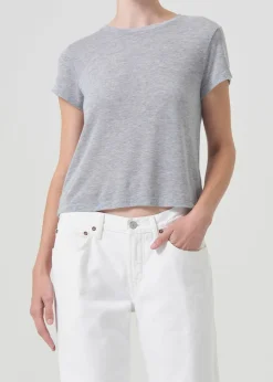 AGOLDE Adine Shrunken Tee In Grey Heather Online