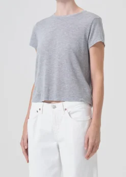 AGOLDE Adine Shrunken Tee In Grey Heather Online