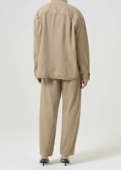 AGOLDE Aiden High Low Shirt In Root Beer Discount