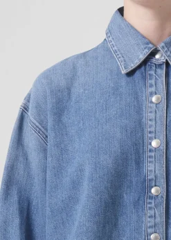 AGOLDE Aiden High Low Shirt In Shout Sale