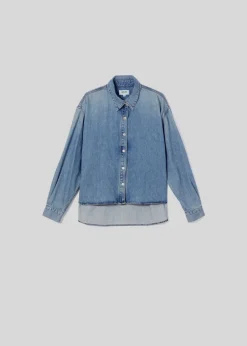 AGOLDE Aiden High Low Shirt In Shout Sale