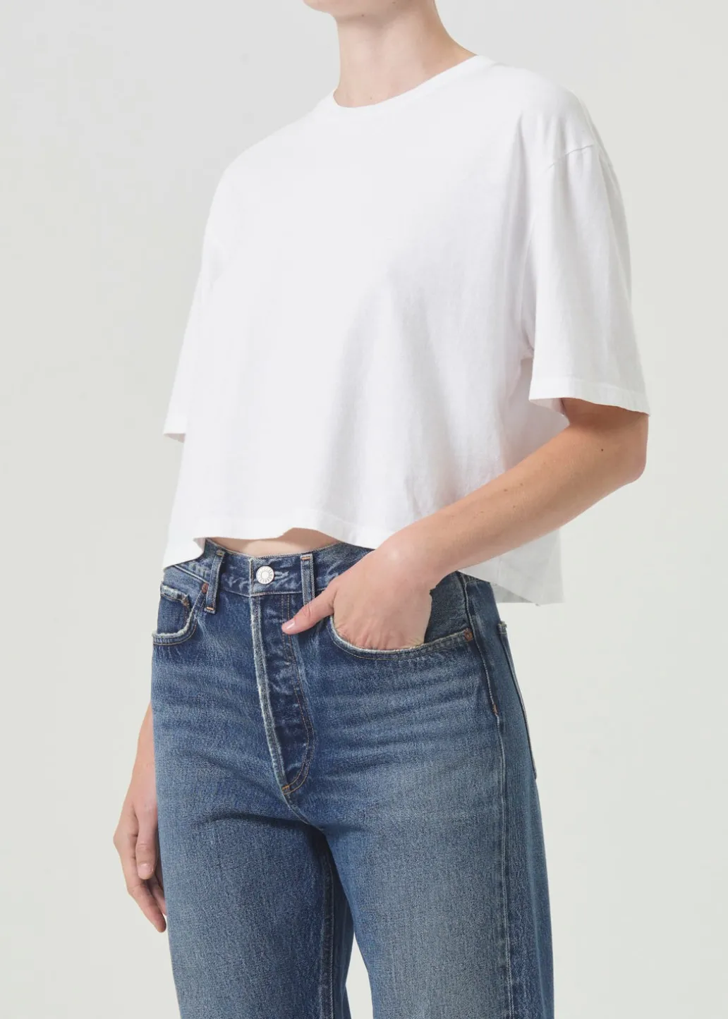 AGOLDE Anya Tee In White Outlet