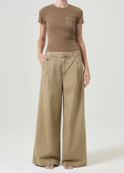 AGOLDE Arlo Rib Pocket Tee In Bamboo Outlet
