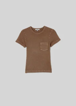 AGOLDE Arlo Rib Pocket Tee In Bamboo Outlet