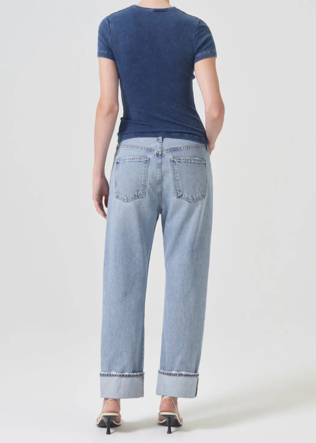 AGOLDE Arlo Rib Pocket Tee In Indigo Clearance
