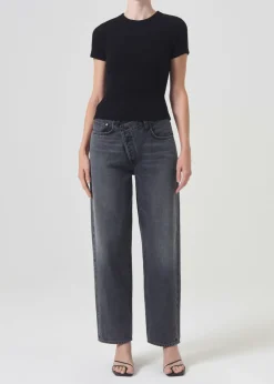 AGOLDE Arlo Rib Tee In Black Best