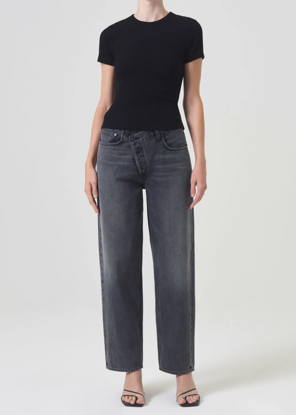 AGOLDE Arlo Rib Tee In Black Best