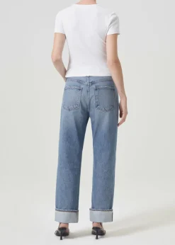 AGOLDE Arlo Rib Tee In White Store
