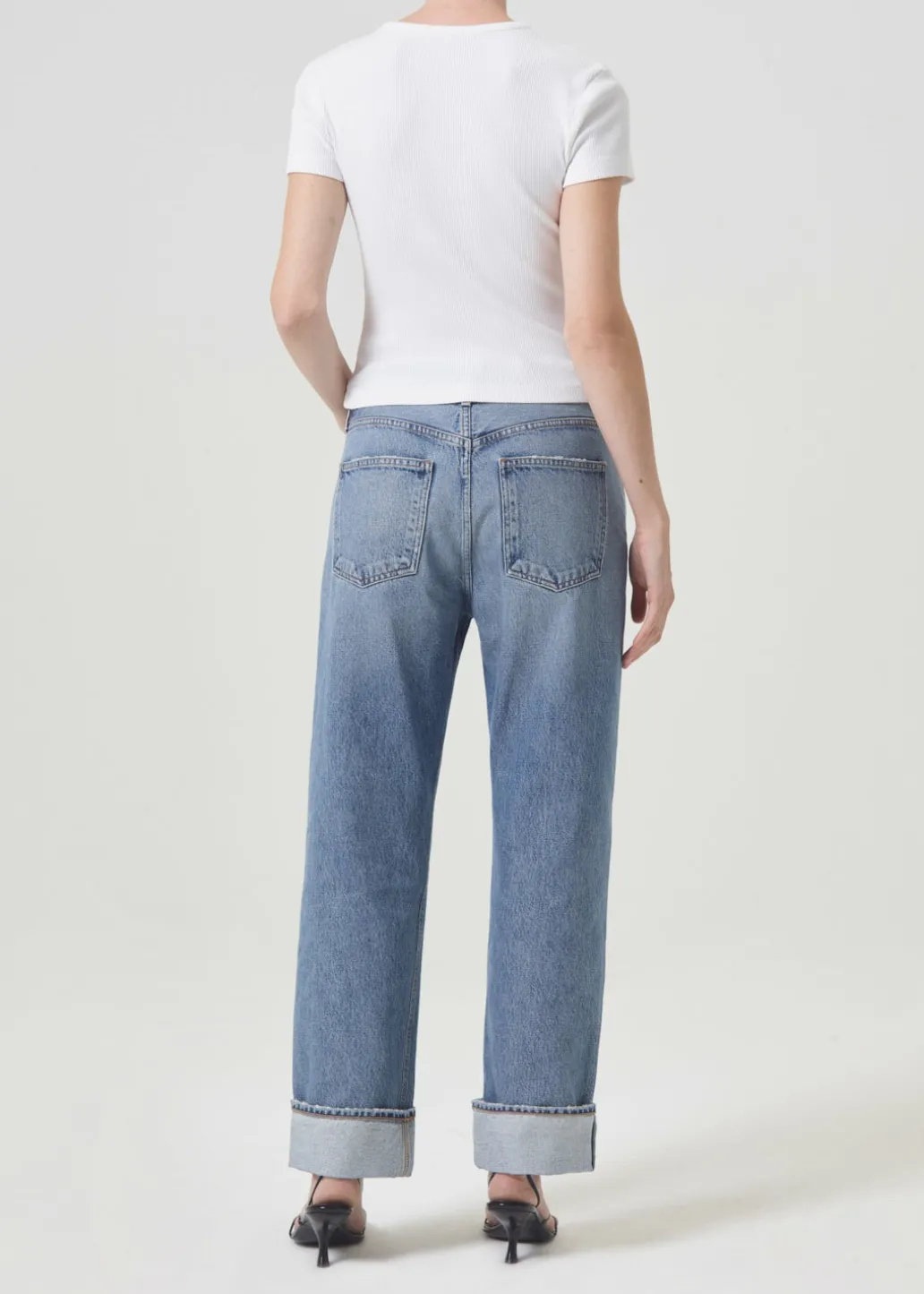 AGOLDE Arlo Rib Tee In White Store