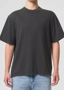 AGOLDE Asha Mock Neck Tee In Fracture Hot