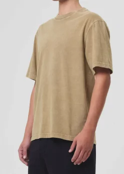 AGOLDE Asha Mock Neck Tee In Wheat Store