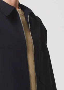 AGOLDE Atlas Zip Shirt In Black Cheap