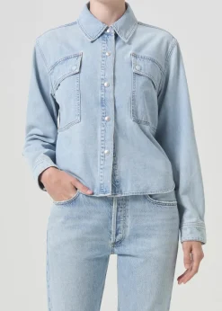 AGOLDE Beck Shirt Jacket In Past Hot