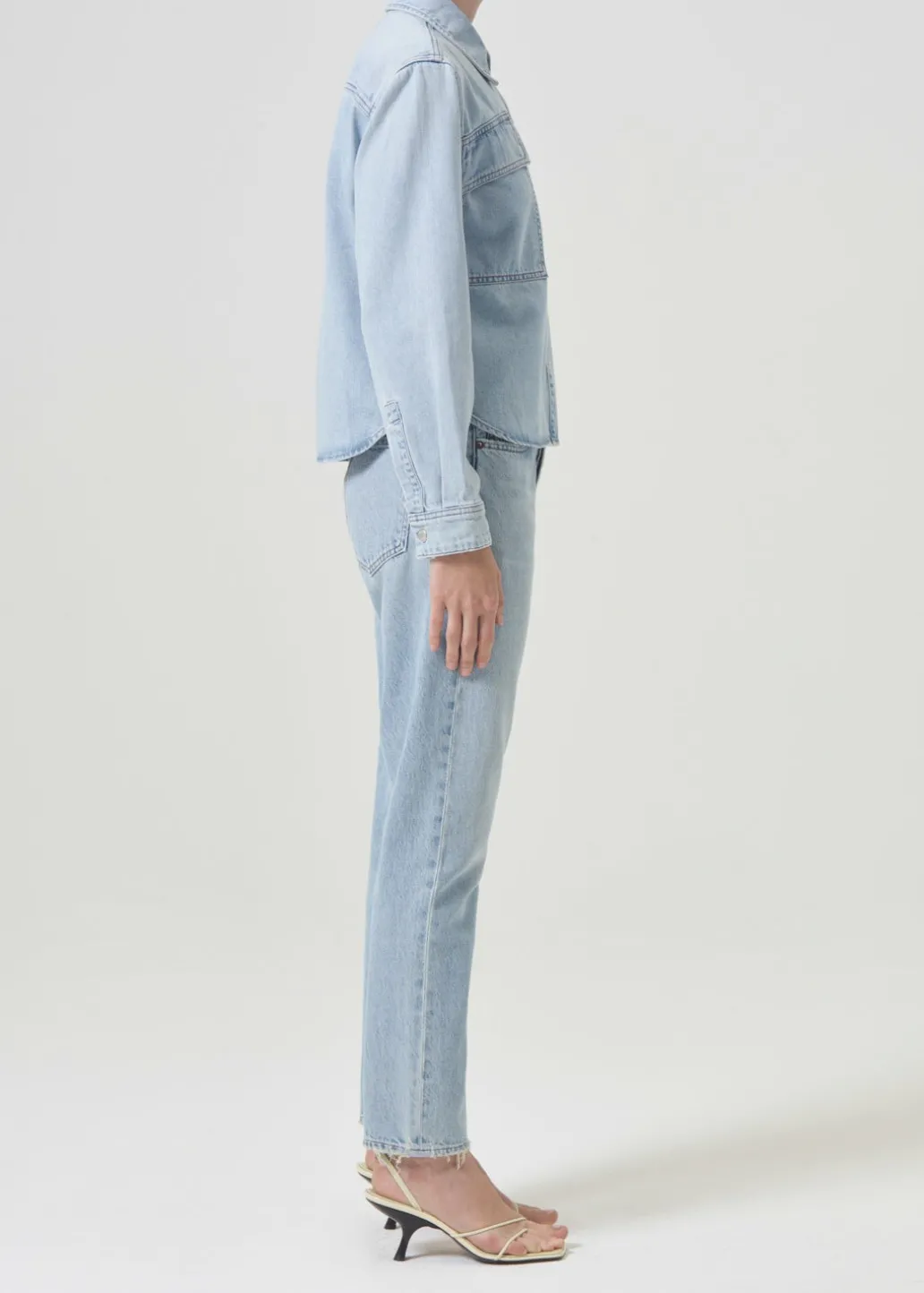 AGOLDE Beck Shirt Jacket In Past Hot