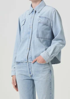 AGOLDE Beck Shirt Jacket In Past Hot