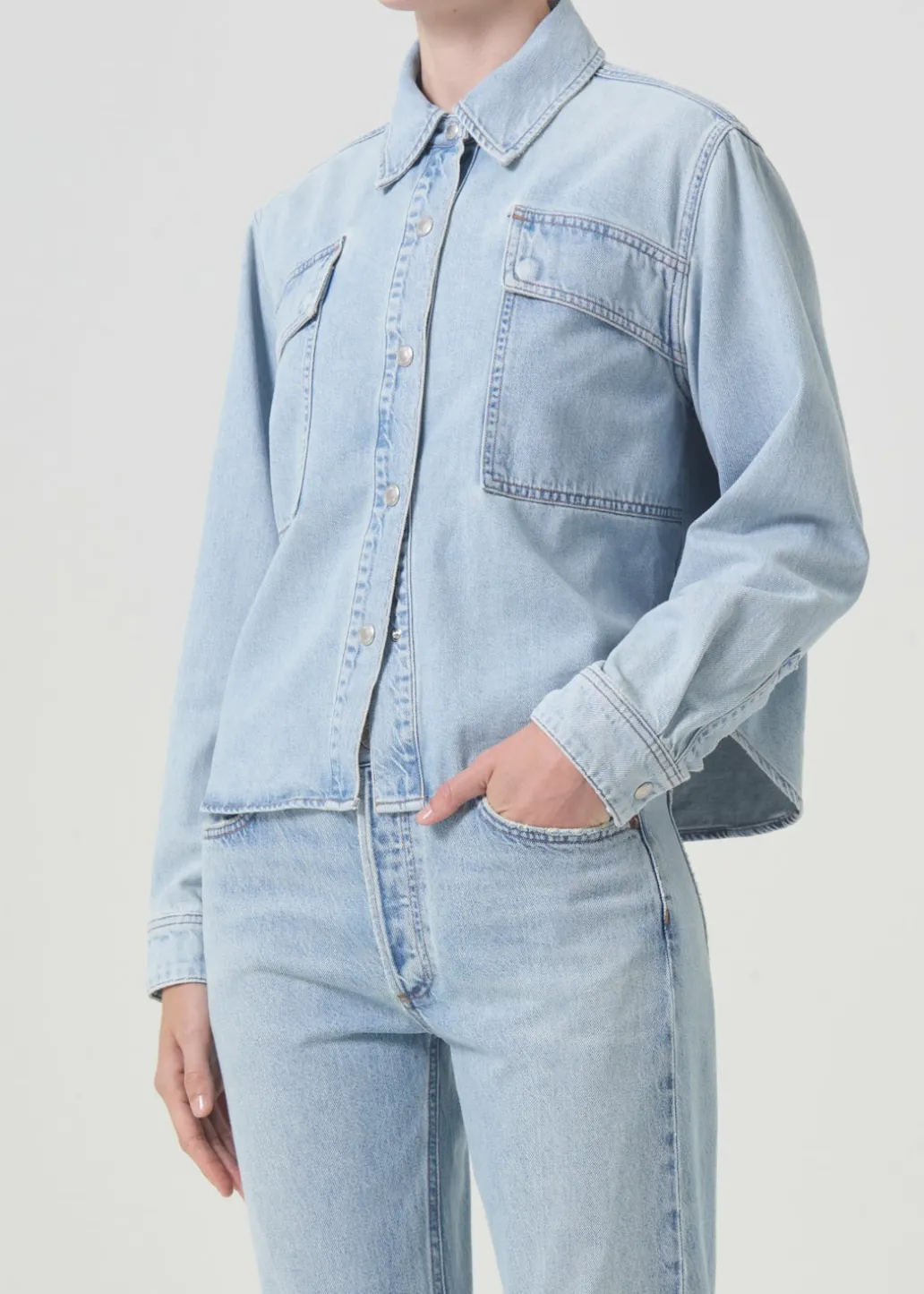 AGOLDE Beck Shirt Jacket In Past Hot