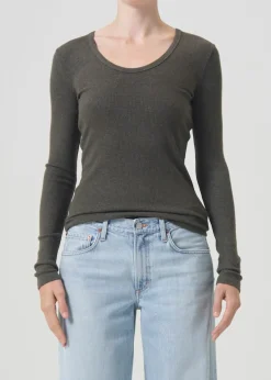 AGOLDE Bernice Tee In Crocodile Online