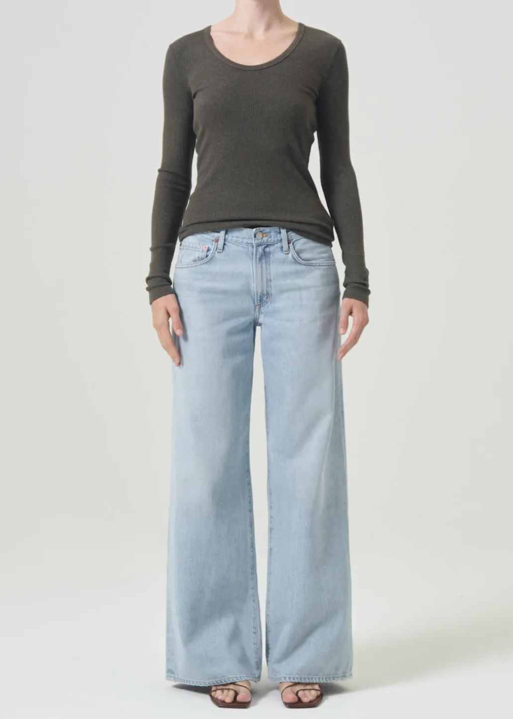AGOLDE Bernice Tee In Crocodile Online
