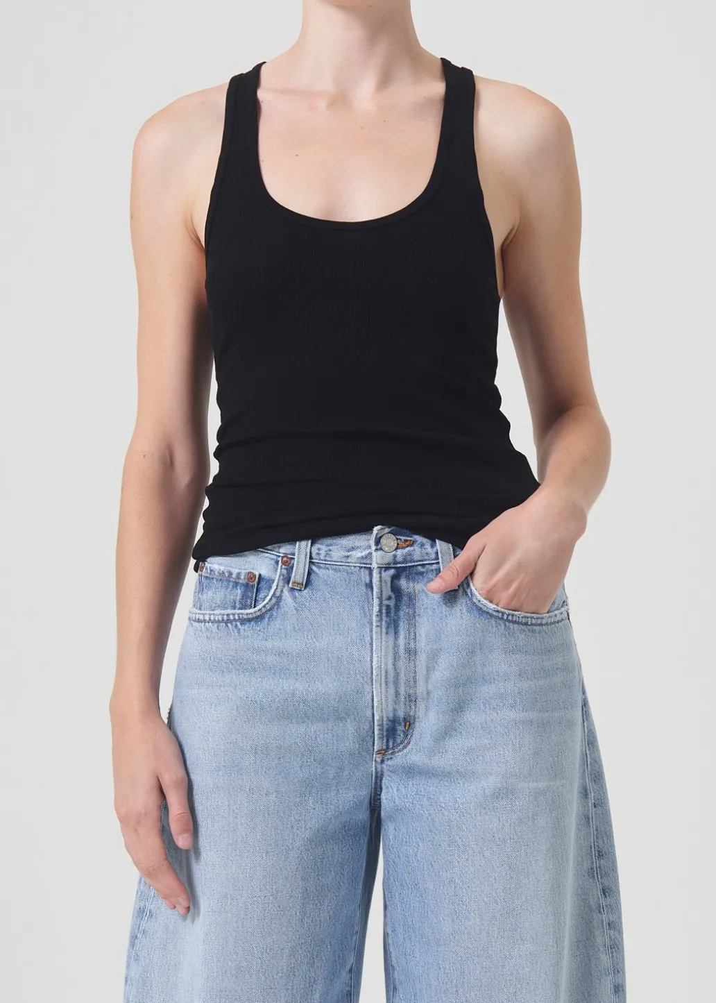 AGOLDE Bianca Tank In Black Cheap