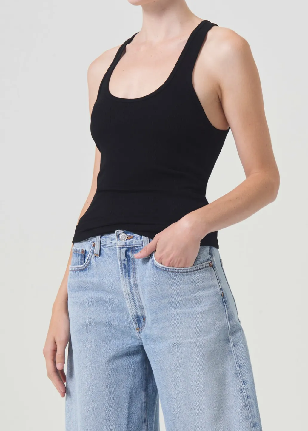 AGOLDE Bianca Tank In Black Cheap