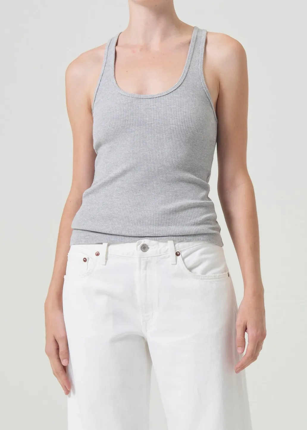 AGOLDE Bianca Tank In Grey Heather Best Sale