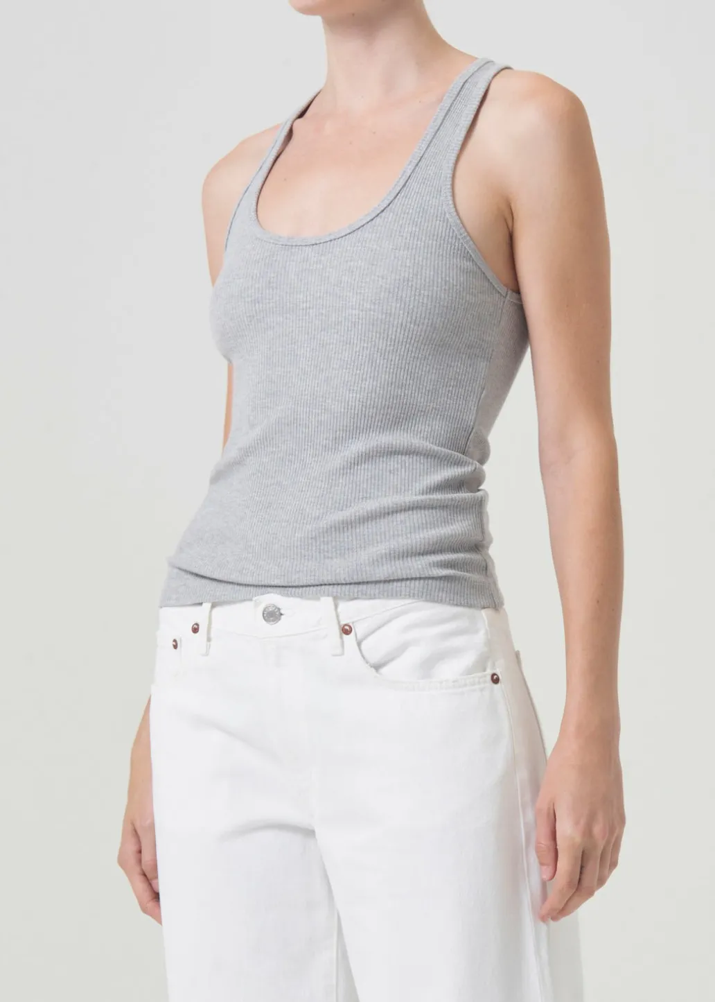 AGOLDE Bianca Tank In Grey Heather Best Sale