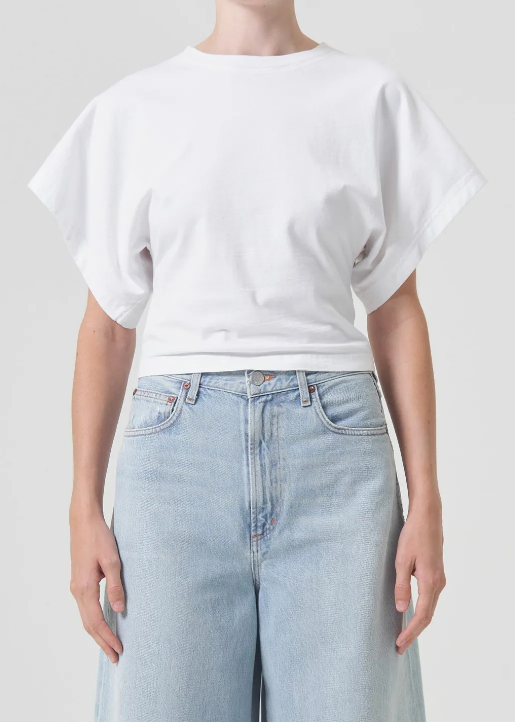 AGOLDE Britt Tee In White Cheap
