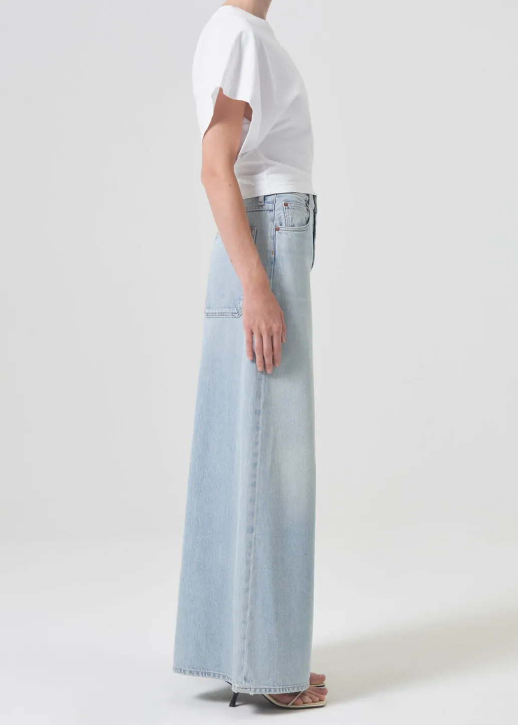 AGOLDE Britt Tee In White Cheap