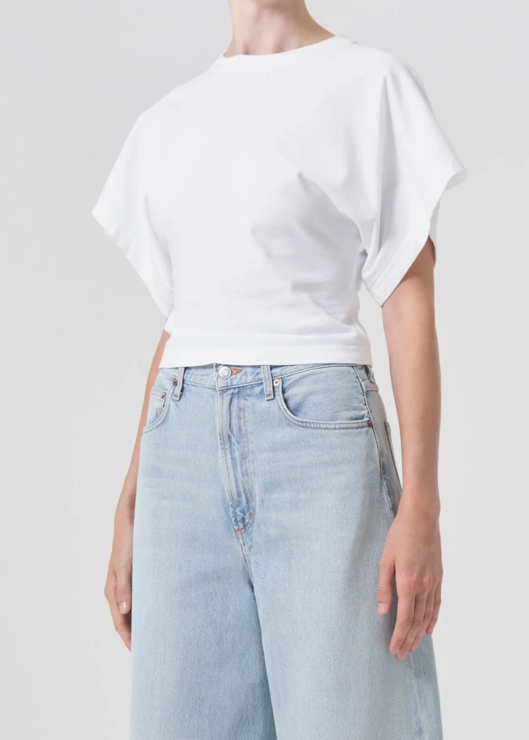 AGOLDE Britt Tee In White Cheap