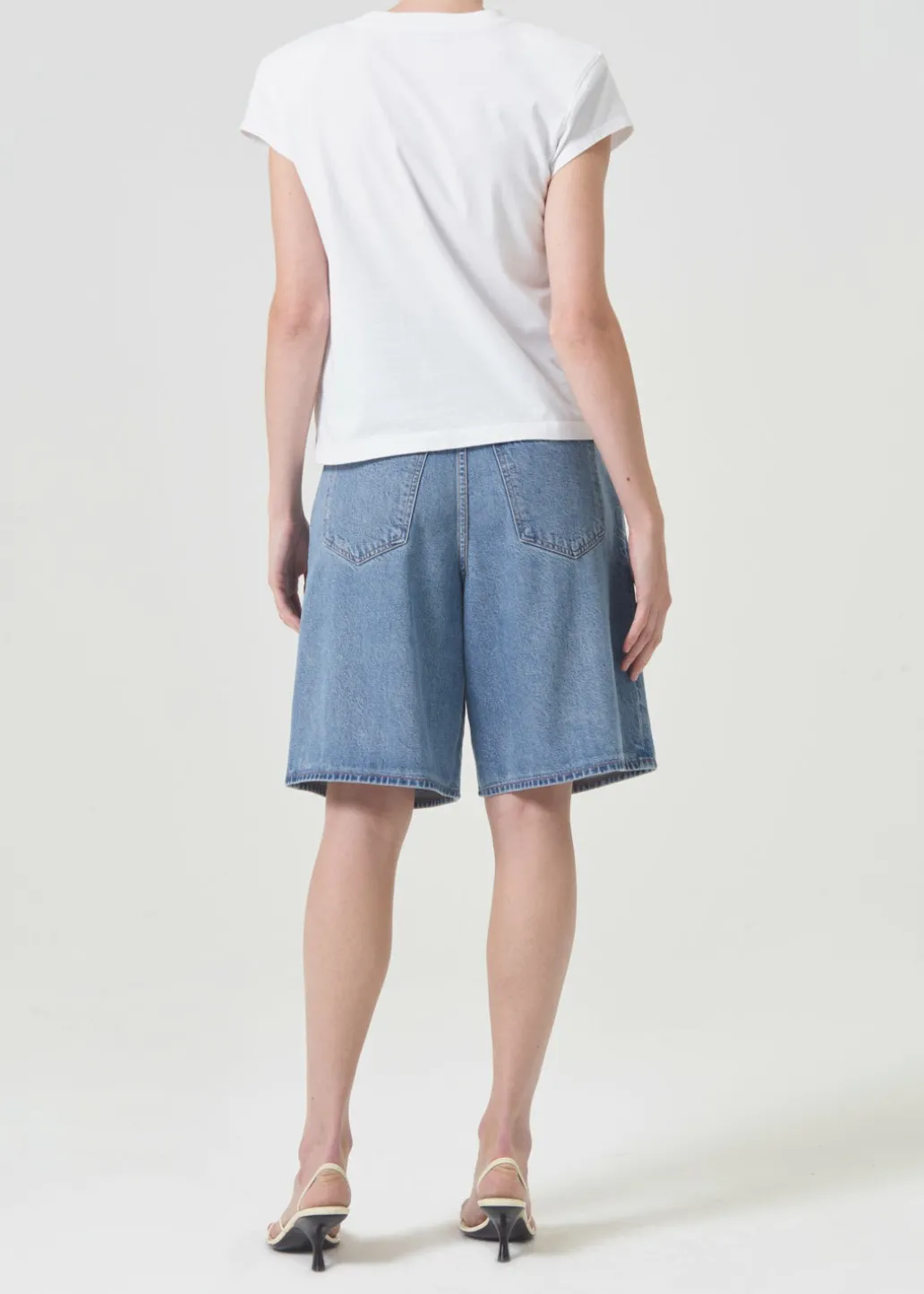 AGOLDE Bryce Shoulder Pad Tee In White Best Sale