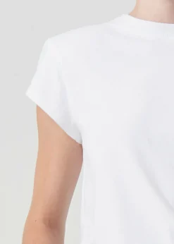AGOLDE Bryce Shoulder Pad Tee In White Best Sale