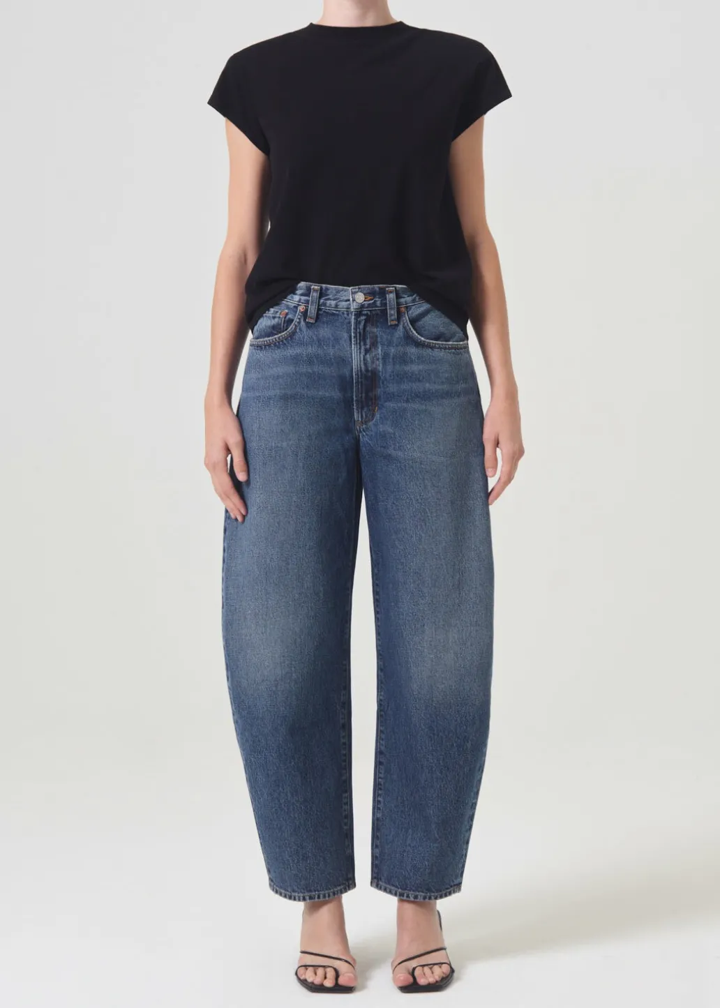 AGOLDE Bryce Shoulder Pad Tee In Black Sale