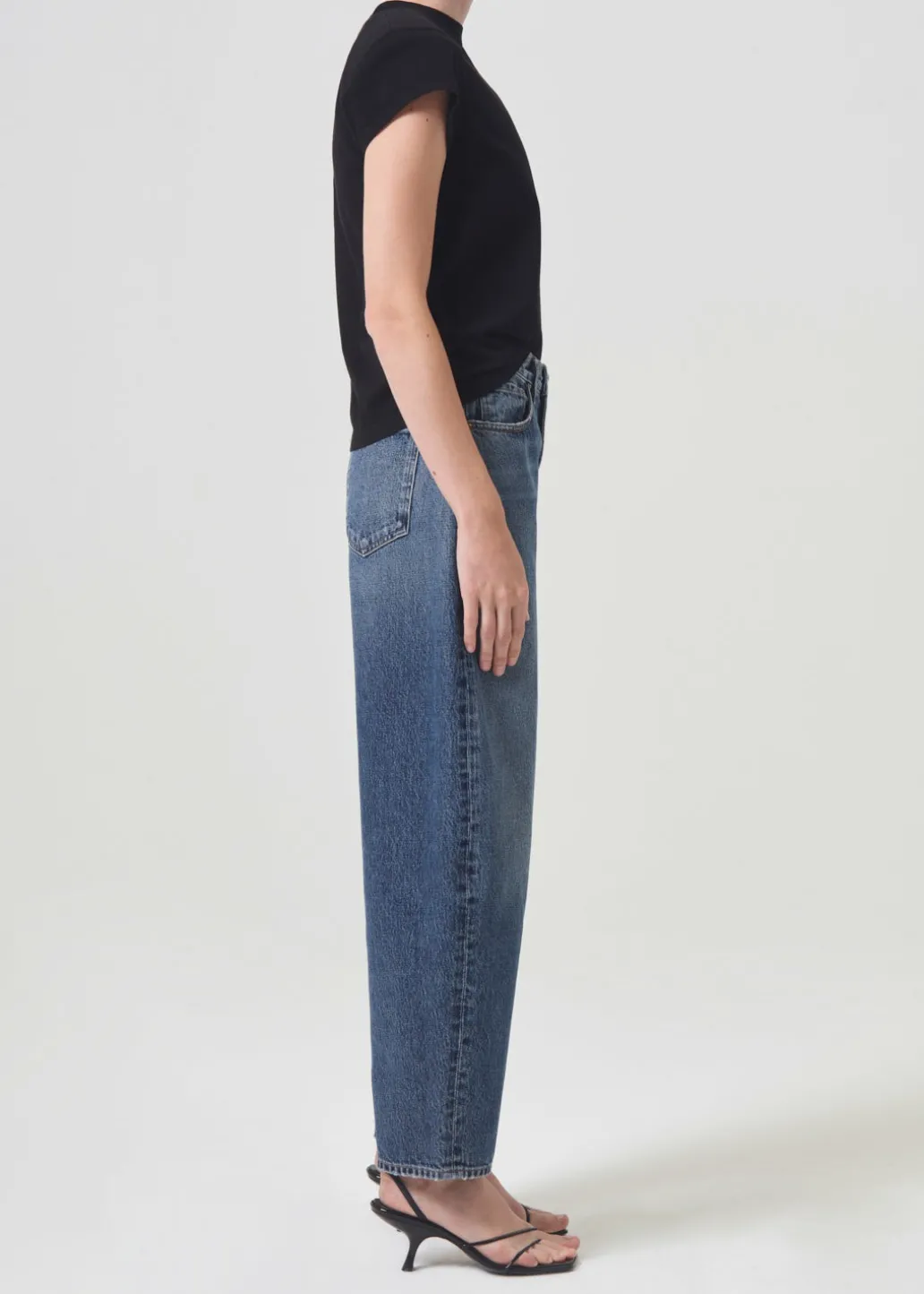 AGOLDE Bryce Shoulder Pad Tee In Black Sale