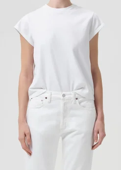 AGOLDE Bryce Tee In White Discount