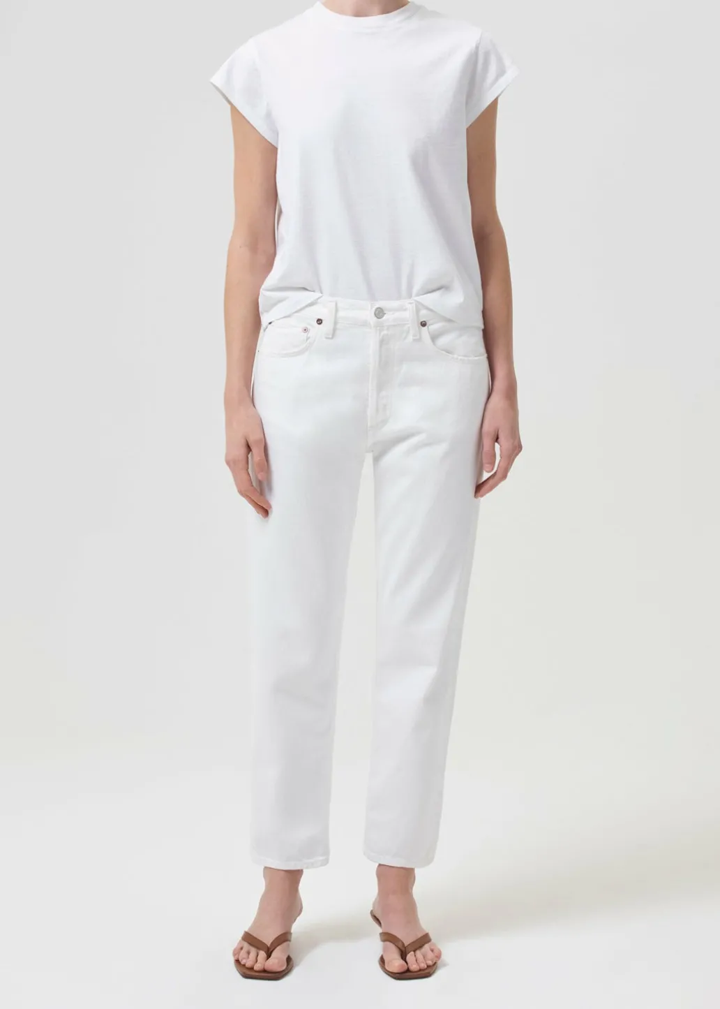 AGOLDE Bryce Tee In White Discount
