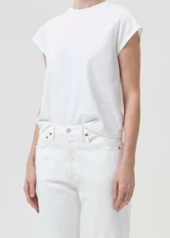 AGOLDE Bryce Tee In White Discount