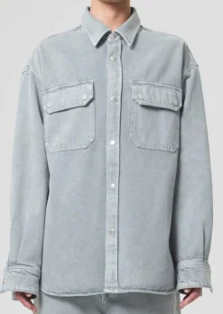 AGOLDE Camryn Shirt In Concrete New