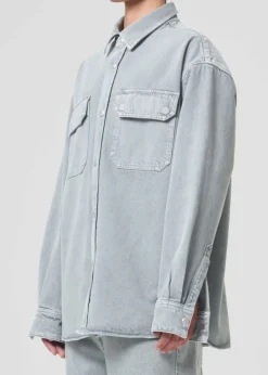 AGOLDE Camryn Shirt In Concrete New