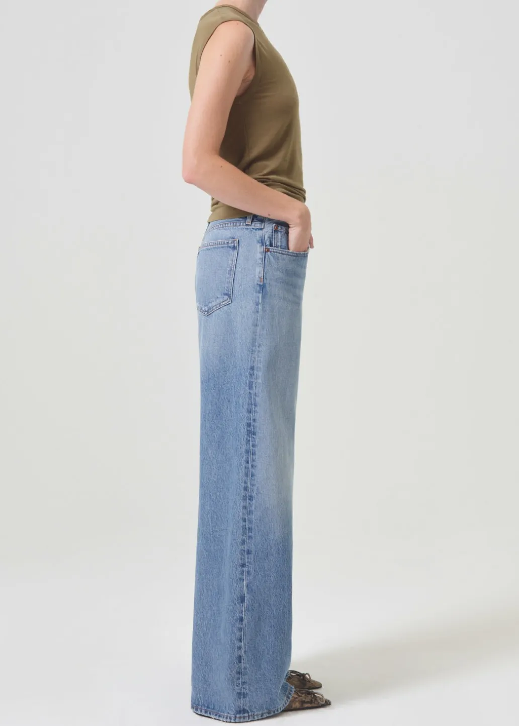 AGOLDE Clara Low Rise Baggy Flare In Signal Flash Sale