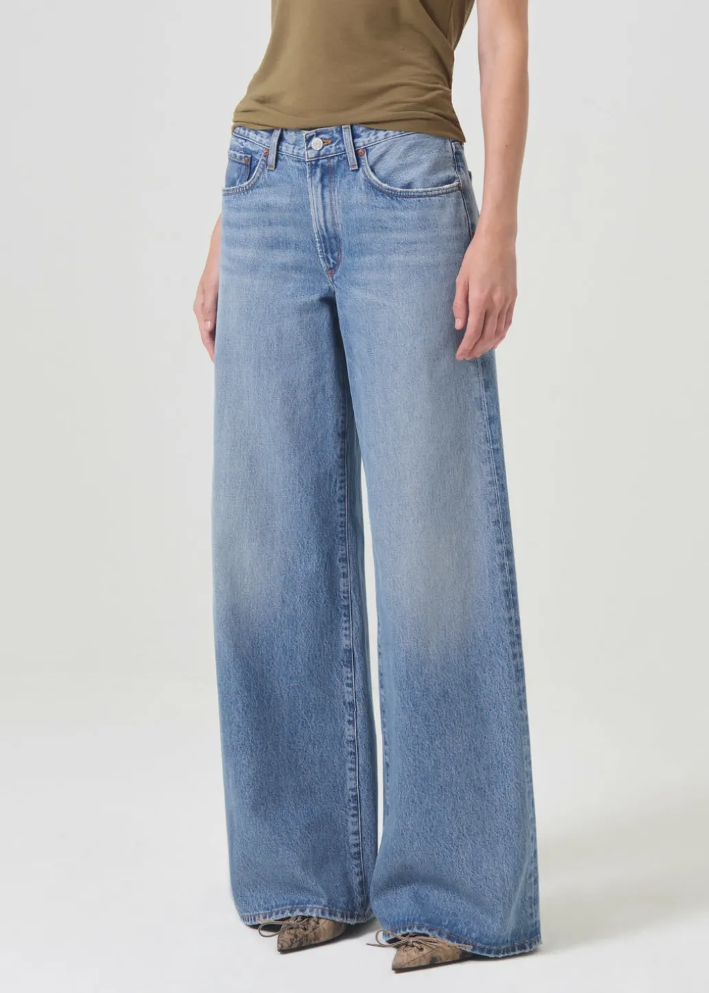 AGOLDE Clara Low Rise Baggy Flare In Signal Flash Sale
