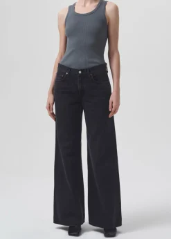 AGOLDE Clara Low Rise Baggy Flare In Mascara Shop