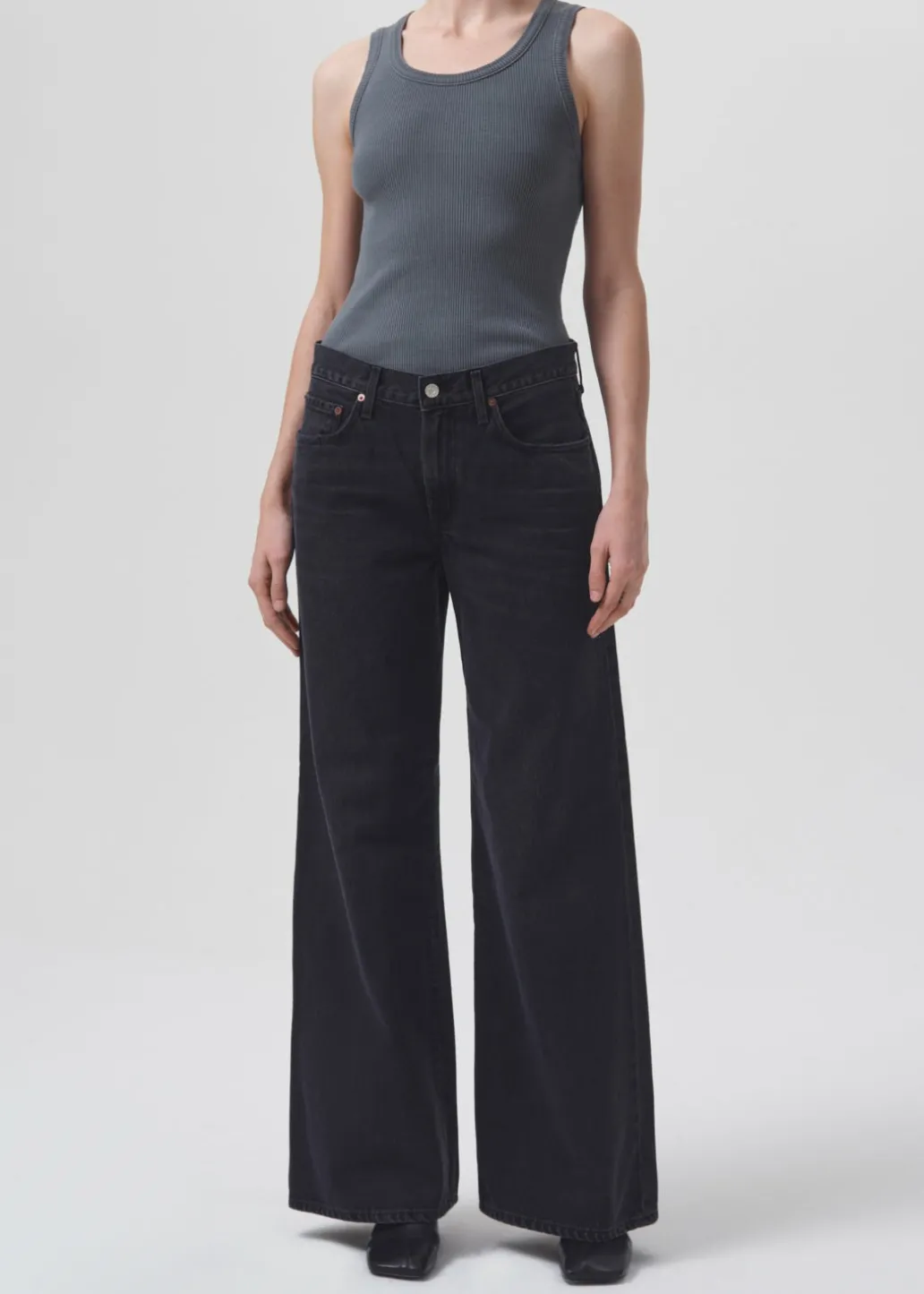 AGOLDE Clara Low Rise Baggy Flare In Mascara Shop