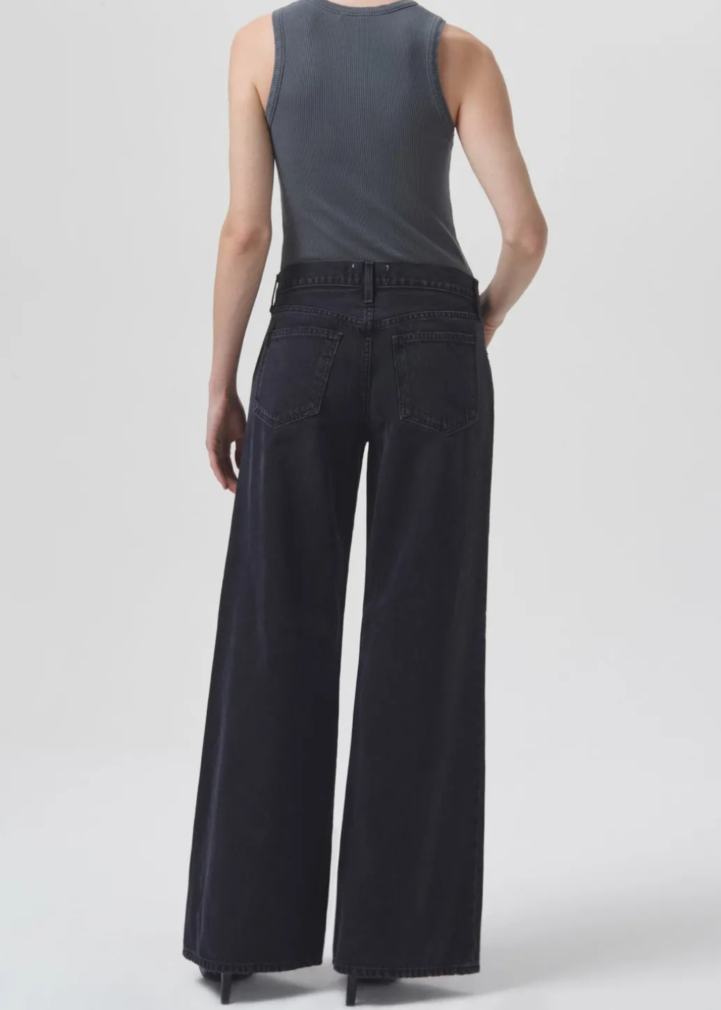 AGOLDE Clara Low Rise Baggy Flare In Mascara Shop