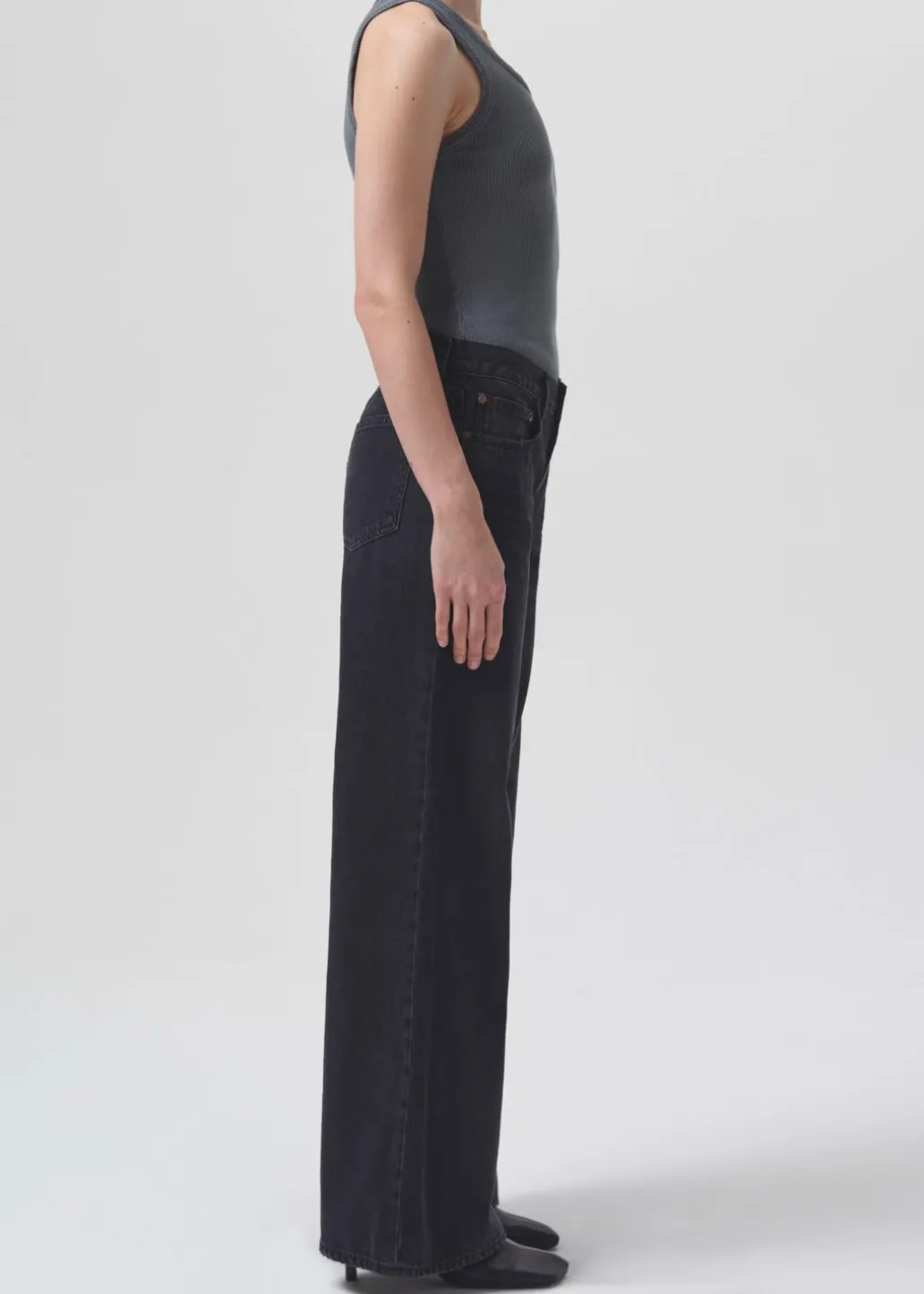 AGOLDE Clara Low Rise Baggy Flare In Mascara Shop