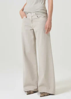 AGOLDE Clara Low Rise Baggy Flare In Tusk Fashion