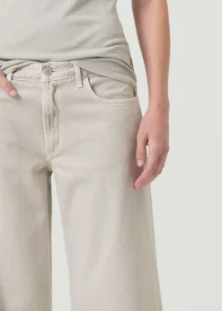 AGOLDE Clara Low Rise Baggy Flare In Tusk Fashion